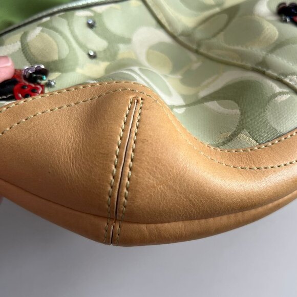 Coach Optic Signature Monogram Ladybug Mini Hobo Bag - Picture 11 of 13